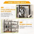 thumbnail image 2 of Casendy 6-Tire Corner Bookshelf with 2 Barn Doors, 71.3" Tall Convertible Etagere Bookcase with Side Hooks, Study Metal Frame Display Storage Shelf for Living Room, Rustic Brown, 2 of 9