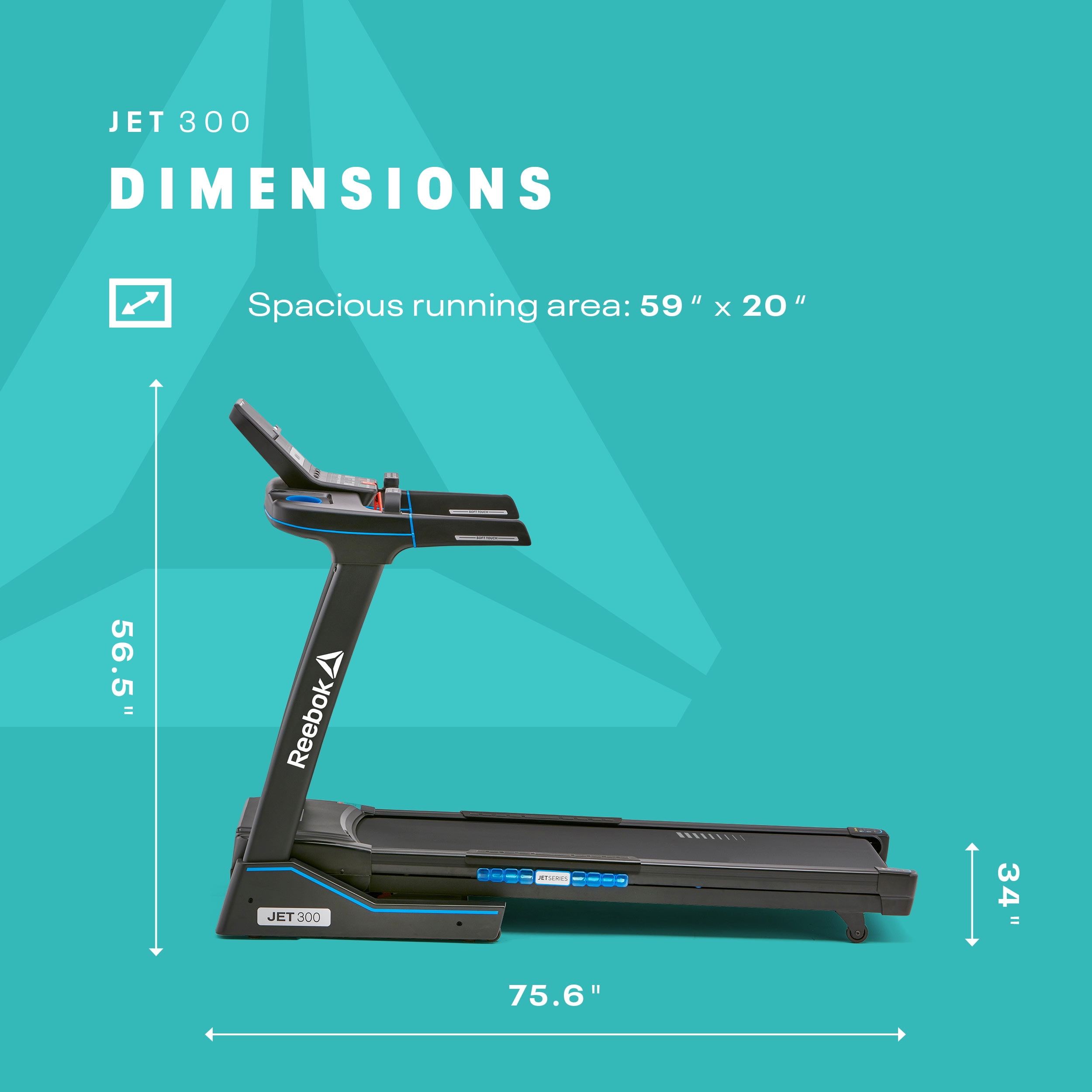 Reebok JET300 トレッドミル ブラック ルームランナー JET300 Reebok Reebok JET SERIES トレッドミル JET300