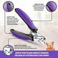 thumbnail image 3 of Ruff 'N Ruffus Self-Cleaning Pet Slicker Brush For Cats & Dogs + FREE Pet Nail Trimmers & Plastic Comb, Purple, 3 of 7