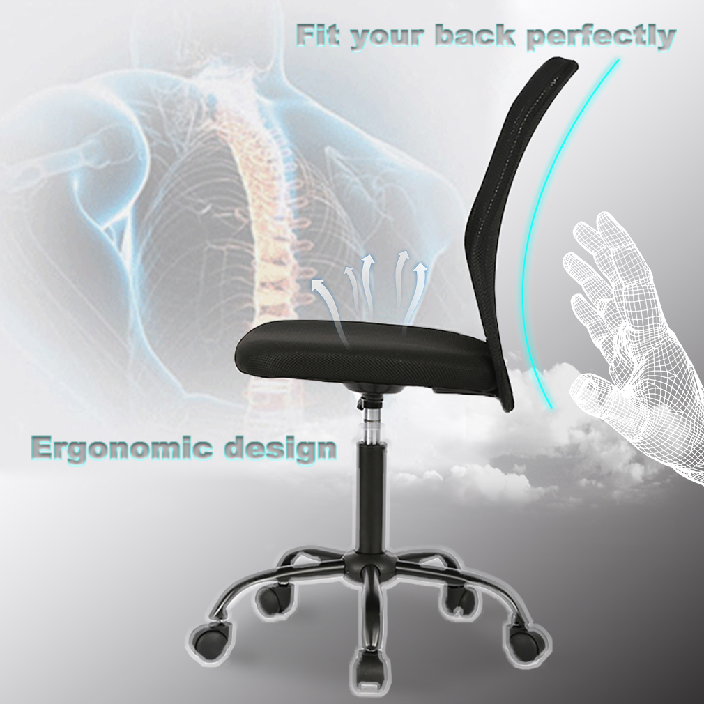 Ergonomic Mesh Office Computer Chair Adjustable Stool Back Support Modern, Black - image 4 of 7