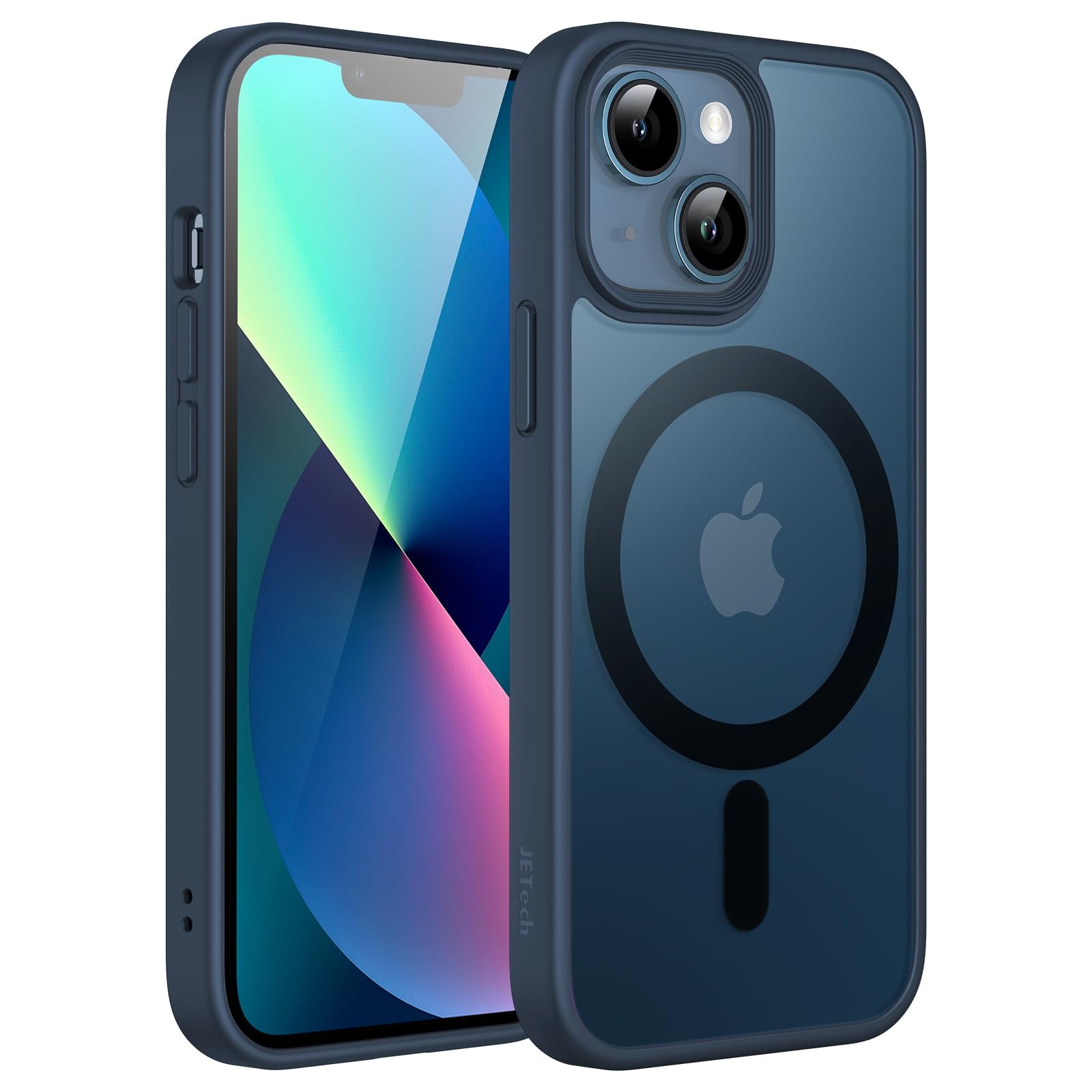 JETech Magnetic Case for iPhone 13 Mini 5.4-Inch Compatible with MagSafe, Translucent Matte Back Slim Shockproof Phone Cover (Storm Blue)