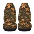 thumbnail image 5 of XYZCANDO 2 pcs Car Seat Covers for Front Car Seat Car Front Seat Covers Easy to Install Stretchy, Sedan SUV Truck Automotive Seat Cushion Covers, Yellow and Green Maple Leaf Pattern, 5 of 10