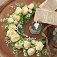 thumbnail image 5 of 3 Bouquets Peony Artificial Flower for Decoration Fake Rose Fake Bouquet Decor Flowers Wedding Arrangements Champagne, 5 of 5