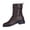 Brown Boots for Women, variant on hopeusnice Lace Up Buckle Decor Side Zipper Boot Block Heel Street Style Boot Beige 35
