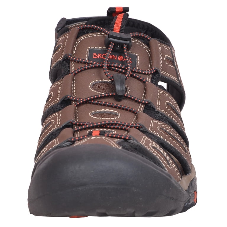 Men Dark Brown Sport Sandals Outdoor Hiking Sandals Closed Toe Leather Athletic Amazon.com | FLARUT Men main image 3