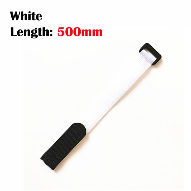 Cable Ties Reusable Self Adhesive Width 20mm Hook Loop Bundle Fastener Nylon Strap Reverse Buckle Line Wire Organizer White 500mm 20 pieces