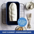 thumbnail image 3 of Granitestone Bakeware Loaf Pan – Nonstick Loaf Pan, XL 9.7” x 5.75” x 2.8” Full Size Loaf Pan Ultra Nonstick Mineral Coating, Metal Utensil & Dishwasher Safe, Blue, 3 of 5