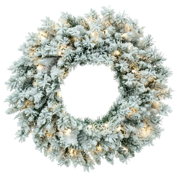 30" Flocked Utica Fir Wreath 50WW