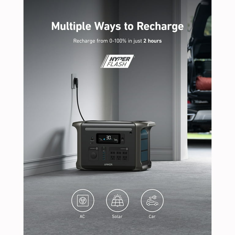 Anker SOLIX F1500 Portable Power Station, 1800W Solar