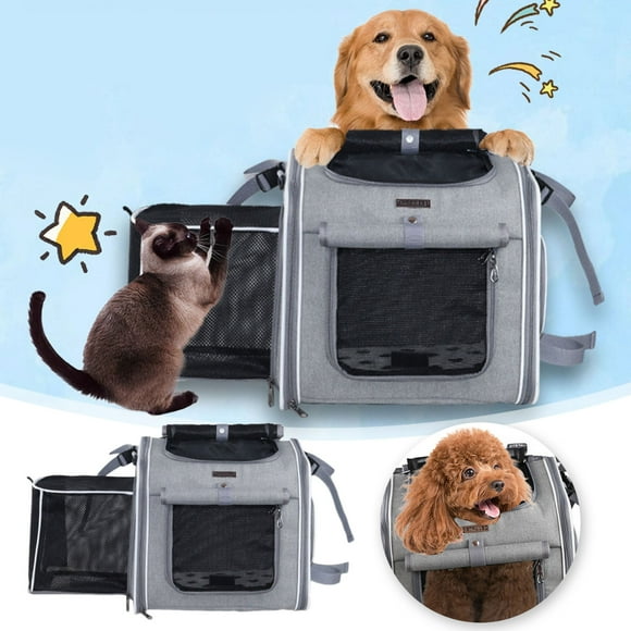 Foldable Front Dog Bike 4-In-1 Multifunctional Pet Backpack with Soft Cushion and Reflective Strips for Secure Outdoor Adventures