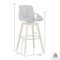 thumbnail image 7 of Baylor 30" Cream Faux Leather and Walnut Wood Swivel Bar Stool, 7 of 7