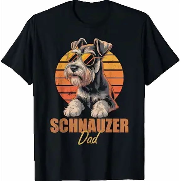 Retro Miniature Schnauzer Dad Funny Vintage Dog Lovers T-Shirt