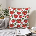 thumbnail image 6 of Xecao Hand Drawn Tomatoes Print Soft Velvet Decorative Throw Pillow Covers, Square Cushion Cases for Bed, Sofa, Living Room, Car, and Indoor Outdoor Use-20"x20", 6 of 8
