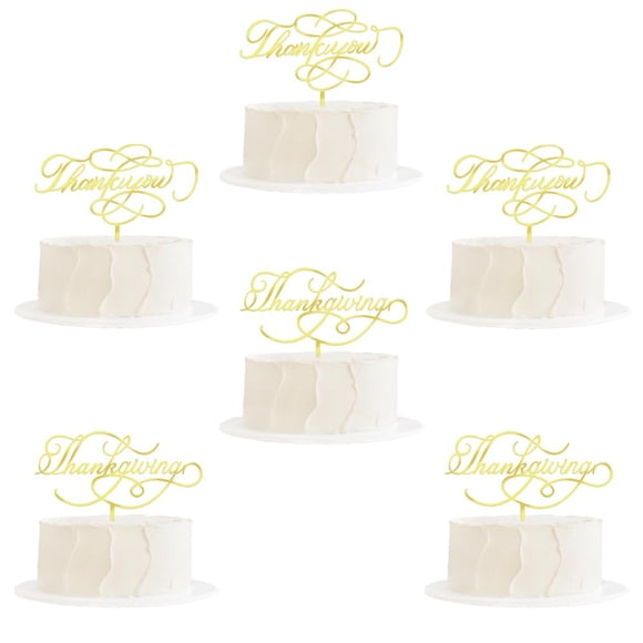 Set de 6 Decoraciones para Pastel de Acrílico Sodasos para Acción de Gracias