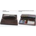 thumbnail image 4 of Women Men Genuine Leather Bifold Long Wallet, Zipped Hiding Coin purse, Credit card Holder. Retro Vintage Embossed Genuine Real Leather. RFID Blocking, 4 of 6