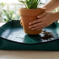 thumbnail image 4 of Waterproof Potting Mat for Indoor Gardening, Leak-proof Repotting & Soil Mixing Tarp, Foldable Plant Transplanting Tray for Succulents & Potted Plants, Dark Green (1pc, 32*32cm), 4 of 6
