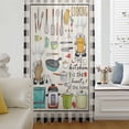 thumbnail image 6 of Kitchenware Gnomes Sheer Curtains 63 Inches Long, Kitchen Cooking Tool Retro Plaid Light Filering Curtains, Breathable Simi Curtain Privacy Drapes for Living Room Bedroom Lightweight Window Treatment, 6 of 9