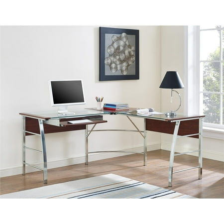 Altra Wingate Glass Top L Desk Multiple Colors Com