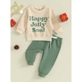 thumbnail image 2 of Bslissey Toddler Baby Girls Boys 2Pcs Christmas Outfits Long Sleeve Letter Print Sweatshirt + Elastic Pants 6M 12M 18M 24M 3T Infant Casual Tracksuit Daily Clothes, 2 of 8