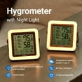 thumbnail image 6 of HuBDIC Hygrometer Indoor Thermometer and Humidity Gauge 3 Level Bright Nightlight Rechargeable Portable (Light Wood), 6 of 6