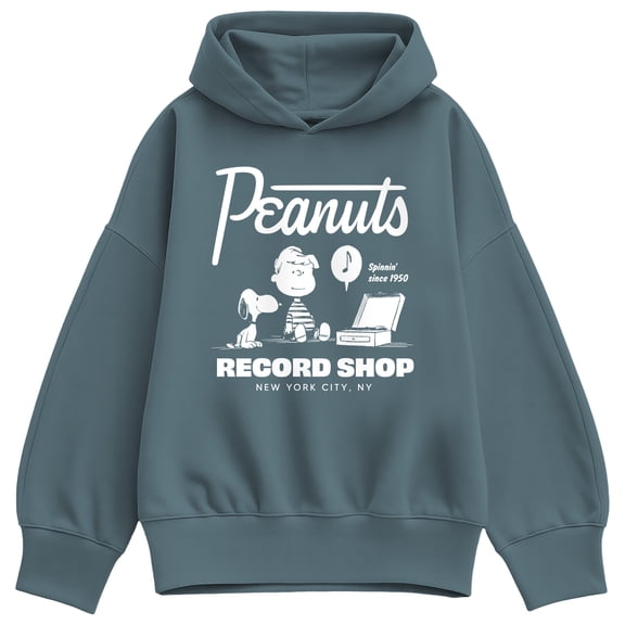 Peanuts - Record Shop - Women's Oversized Fleece Hoodie Sweatshirt