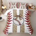 thumbnail image 2 of Homewish Leopard Print Baseball Twin Quilt Set, Sport Twin Coverlet Set for Girls and Boys, 2-Piece, 1 Comforter and 1 Pillowcase, 2 of 7