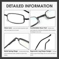 thumbnail image 5 of 3 Pack Slim Pocket Reading Glasses For Men Women Blue Light Blocking Compact Readers Spring Hinge Metal Frame Eyeglasses With Portable Pen Clip Tube C, 5 of 5