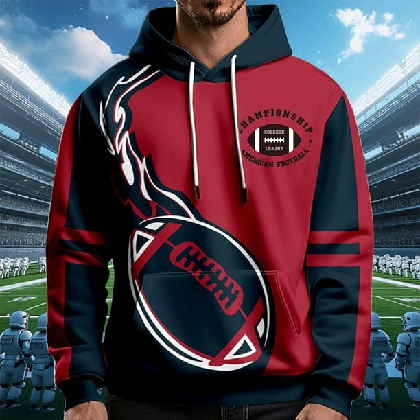 WILLBEST Sudaderas Deportivas para Hombre, Sudaderas con Capucha De Rugby y Fútbol para Hombres y Mujeres, Sudaderas Casuales con Cuello y Cordón, Sudadera con Capucha De Manga Larga XGrande
