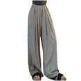 thumbnail image 2 of Tdoqot Womens Chino Pants- Flowy Casual High Waisted Comfy Wide Leg Pants Gray Size XXL, 2 of 4