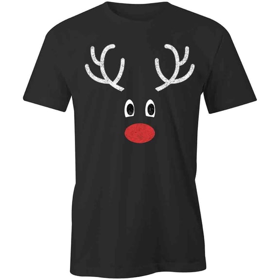 Reindeer T-Shirt | Christmas Holiday Black Tee Gift