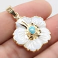 thumbnail image 4 of K-KED 10pcs Natural Amethyst Stone Gems Flowers Reiki Heal White Shell Pendants-Rose Quartz, 4 of 9