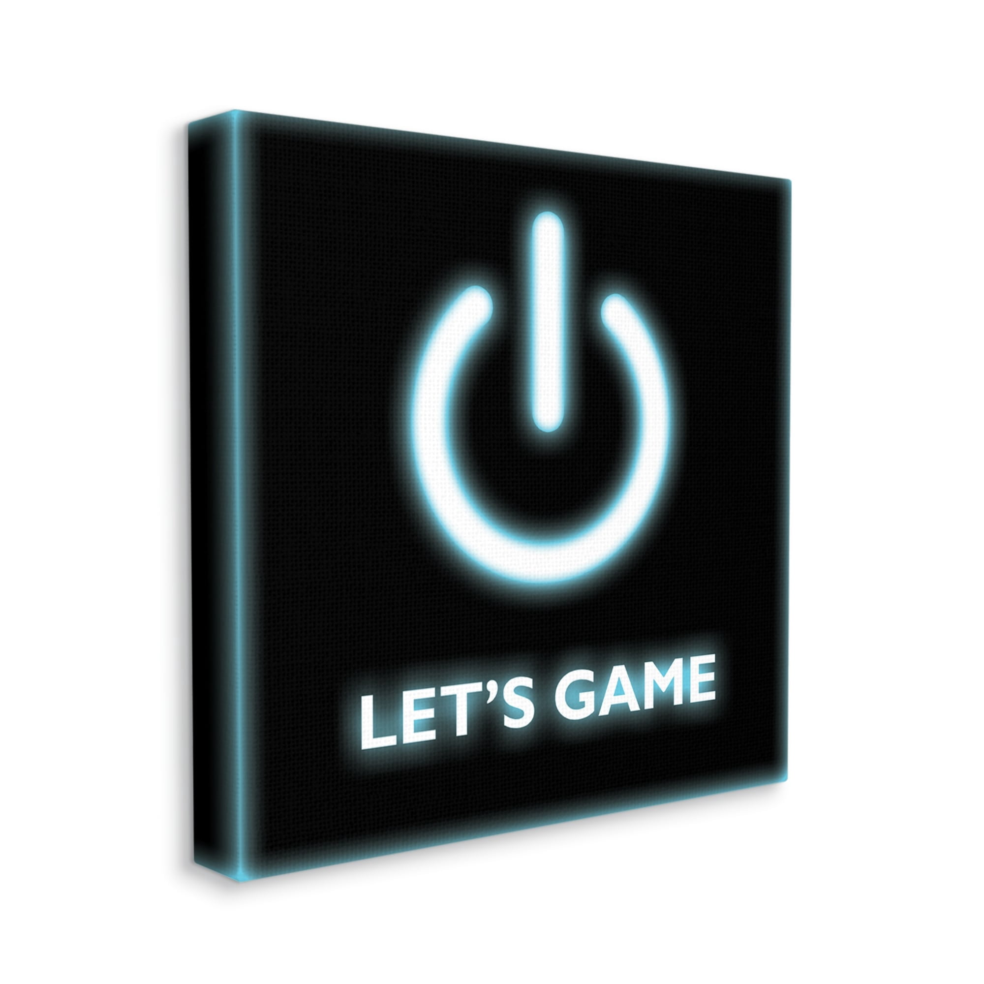 Stupell Industries Let's Game Power Button Symbol Gamer Text, 36 x 36, Design by Masey St. Studios