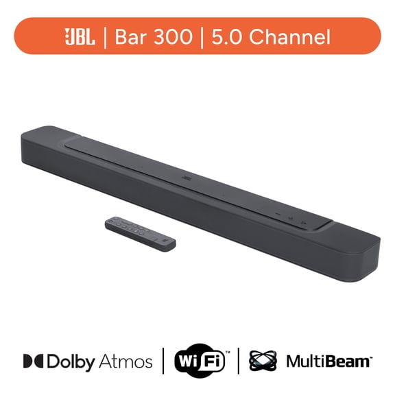 JBL BAR 300 - 5.0-channel compact all-in-one soundbar with MultiBeam™ and Dolby Atmos® - Black