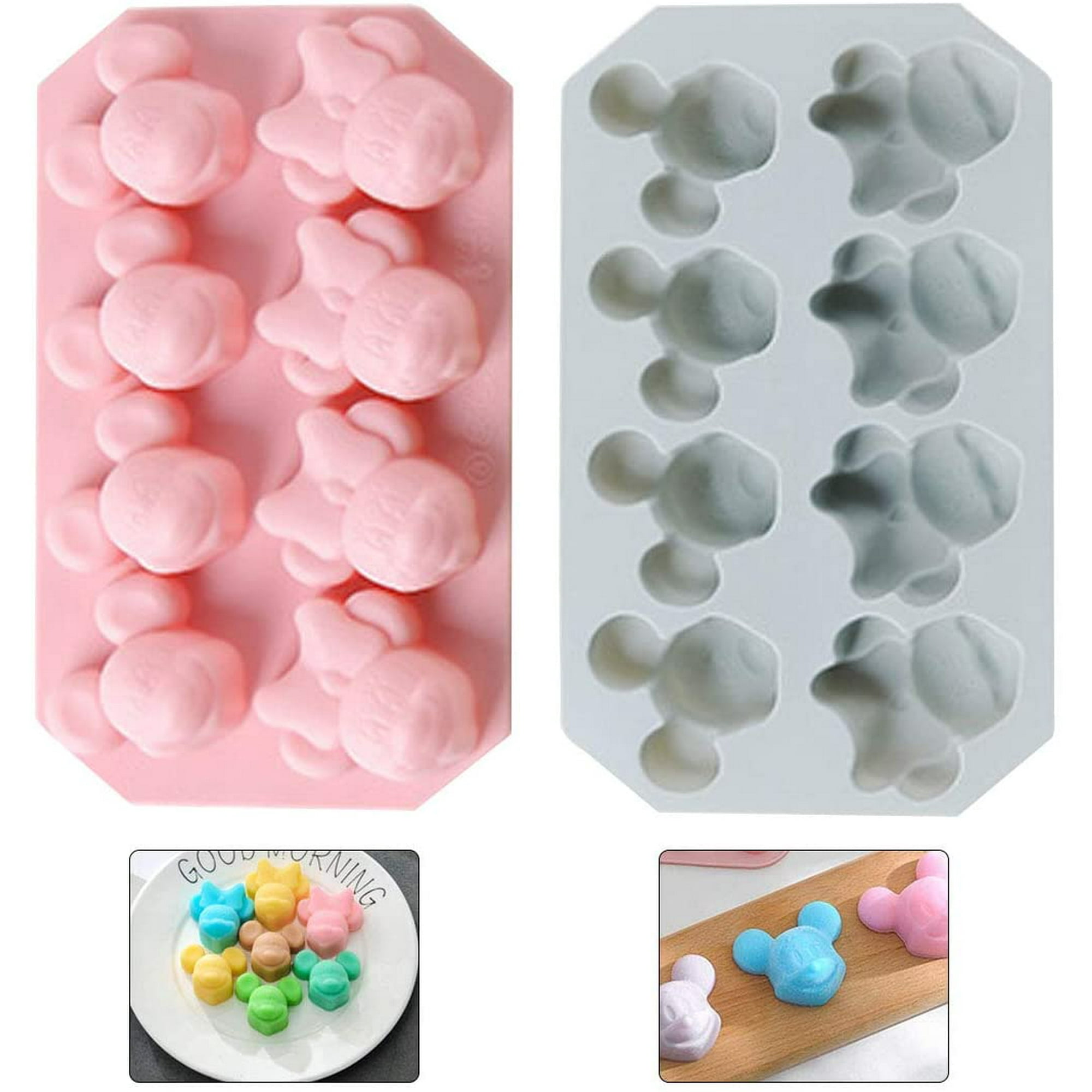 Mickey and Minnie Mouse Shaped Silicone Candy Molds for Baking