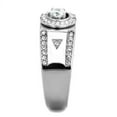 thumbnail image 4 of Mens Ring Round Stainless Steel Ring with AAA Grade CZ in Clear, 4 of 7