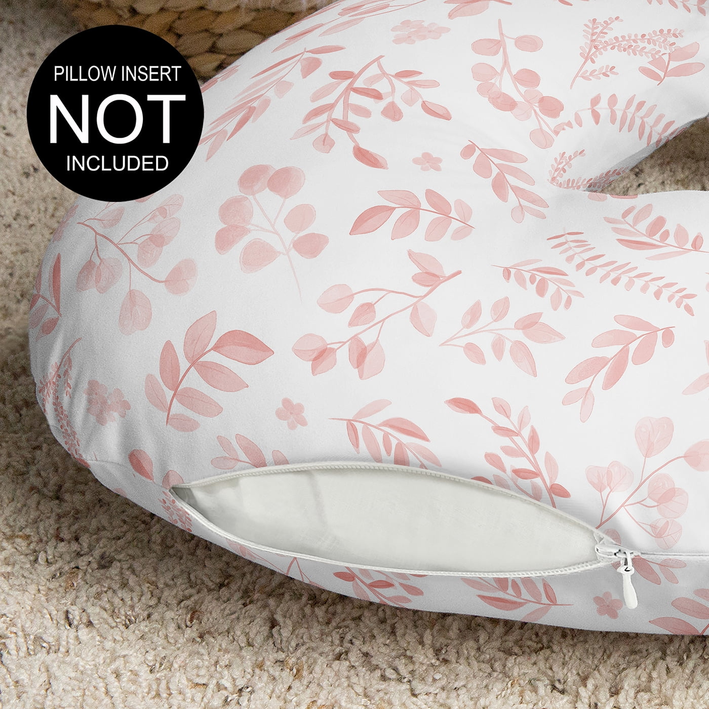 Sweet Jojo Designs Botanical Blush Pink Girl Nursing Pillow Cover Case (Pillow Not Included)