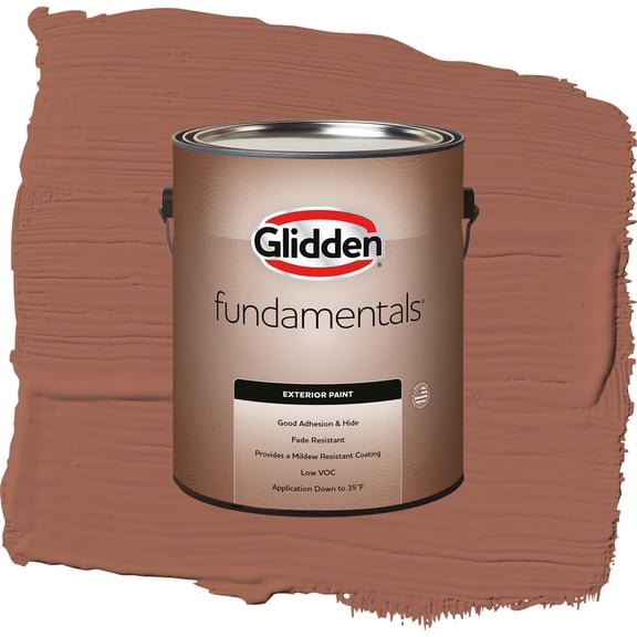 Glidden Fundamentals Warm Up / Orange, Satin Exterior Paint, 1 Gallon