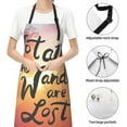 thumbnail image 6 of Pofeuu Not All Who Wander Are Lost Print Waterproof Apron with Pockets Adjustable Cooking Aprons Kitchen Bib for Baking Household Cleaning, 6 of 8