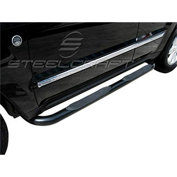 Steelcraft 3" Round Nerf Bars Black Compatible with 2005-2010 Jeep Grand Cherokee