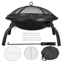 22inch Outdoor Fireplace Foldable BBQ Firebowl with Carrying Bag Fire for Camping Picnic Backyard Garden