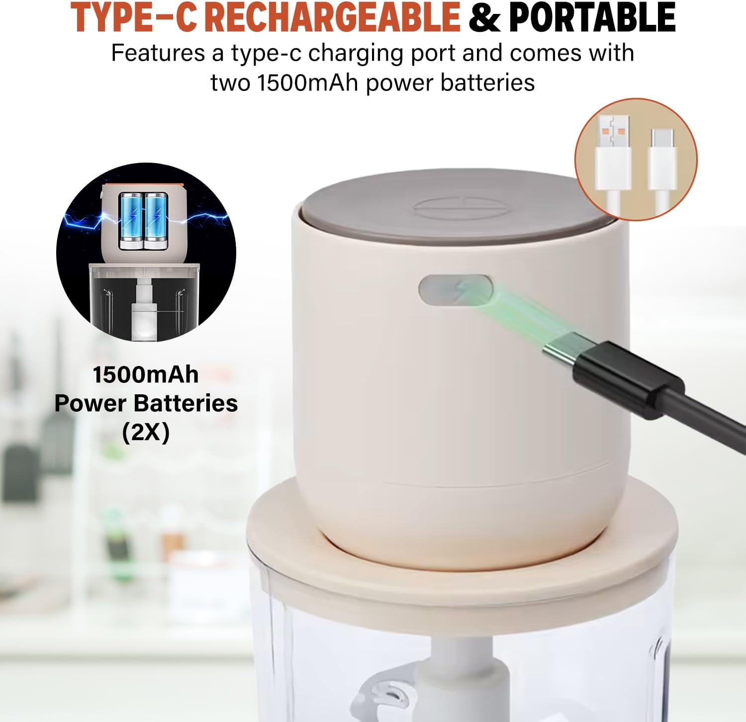 4-in-1 Small Food Processor with Bowl, OGEDNAC Electric Food Chopper, 4 Bowls, Meat Grinder, Small Blender for Baby Food & Vegetables, Beige