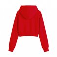 thumbnail image 5 of DORKASM Hoodies for Women Crew Neck Drawstring Travel Pullover Long Sleeve Slim Fit Fall Winter Causal Hoodies 2026 Lightweight Trendy Crop Tops Red M, 5 of 8