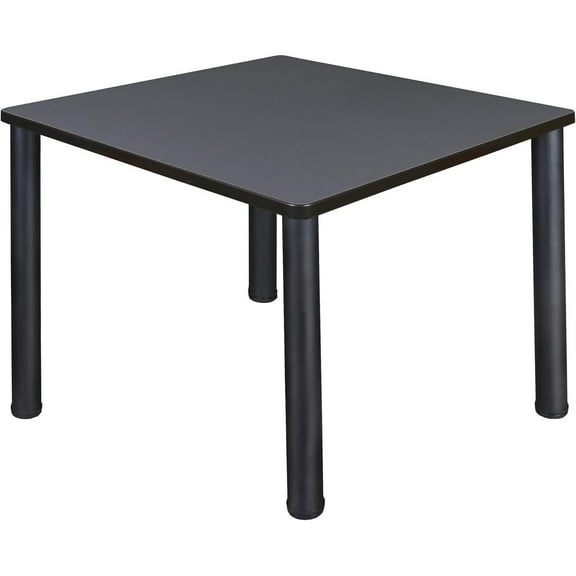 Breakroom Table 36" - Adjustable Conference Table - Portable Office Meeting Table - Grey & Black
