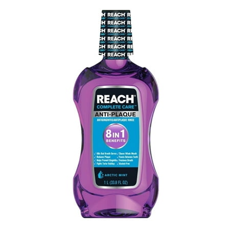 Reach Complete Care Anti Plaque Mouth Wash, Arctic Mint, 33.8