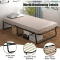 Folding Bed with Mattress, Foldable Rollaway Guest Bed with Memory Foam