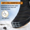 thumbnail image 4 of Mens Snow Boots Waterproof Winter Boots for Men Fur Lined Warm Ankle Boots Zipper Closure Slip on Outdoor Boot Comfortable Walking Shoes, 4 of 12