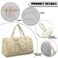 thumbnail image 7 of Garronmavis Yellow Daisy Print Large Quilted Duffle Bag for Women, Cute Weekender Travel Overnight BagGym Dance Carry On Bag with Zipper Pockets, 7 of 7