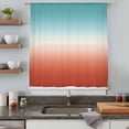 thumbnail image 5 of Red Teal Ombre Sheer Curtains 45 Inches Long, Contemporary Abstract Gradient Light Filering Curtains, Breathable Simi Curtain Privacy Drapes for Kitchen Bathroom Lightweight Small Window Treatment, 5 of 9