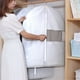 thumbnail image 4 of Bewildely Colgando ropa, ropa, traje, abrigo, funda antipolvo, bolsa de almacenamiento para el hogar, estuche organizador, armario, ropa colgante Cubiertas para muebles de jardín Blanco SG Bewildely HA005487-03, 4 of 6