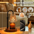 thumbnail image 5 of Compact Floral Candle Warmer Lamp for Jar Candles, Dimmable with Timer and Wood Base, 5 of 8